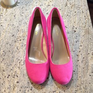 Pink Suede-Like Heels